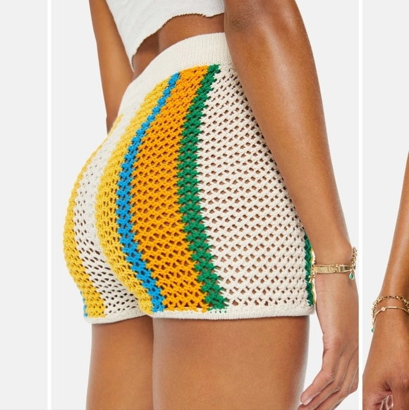 NWT High Waisted Blissful Booty Shorts Crochet Amber Waves Coverup Size L - Picture 2 of 8